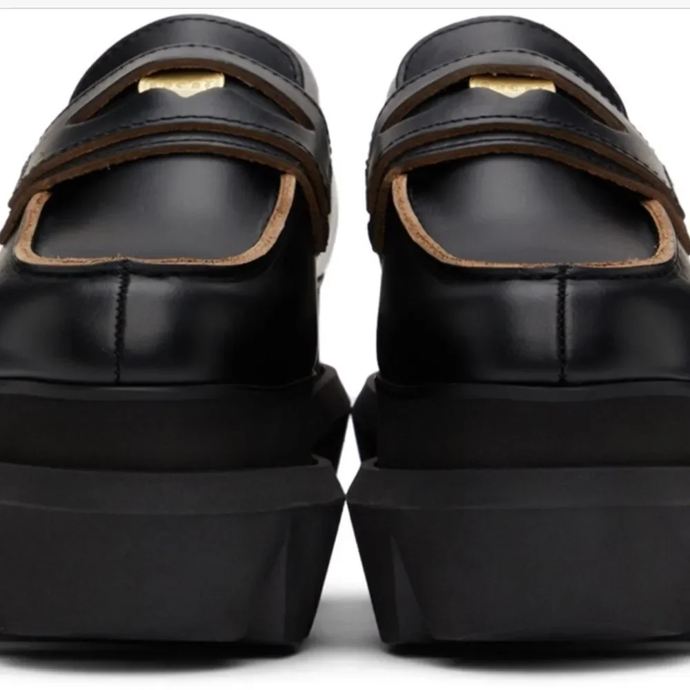 Sacai Black Platform Coin Loafers Size 40